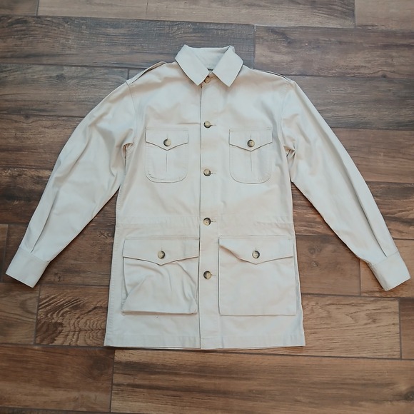 Vintage Banana Republic Safari Jacket Mens Extra Small Tan Field Travel Barn - Picture 1 of 9